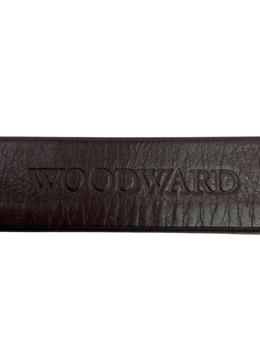 Woodward Genuine Leather Belt Mens 36 Dark Brown Silver Buckle Classic Style